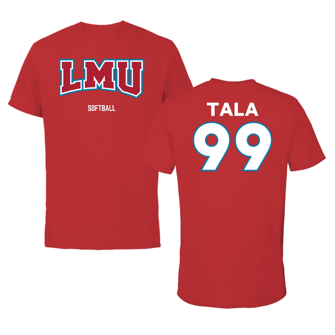 Loyola Marymount University Softball Red Tee - #99 Mina Tala