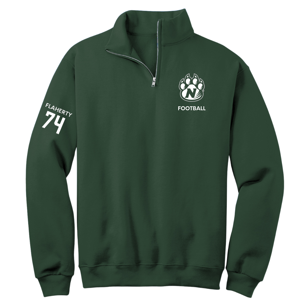 Northwest Missouri State University Football Forest Green Quarter-Zip - #74 Ryan Flaherty