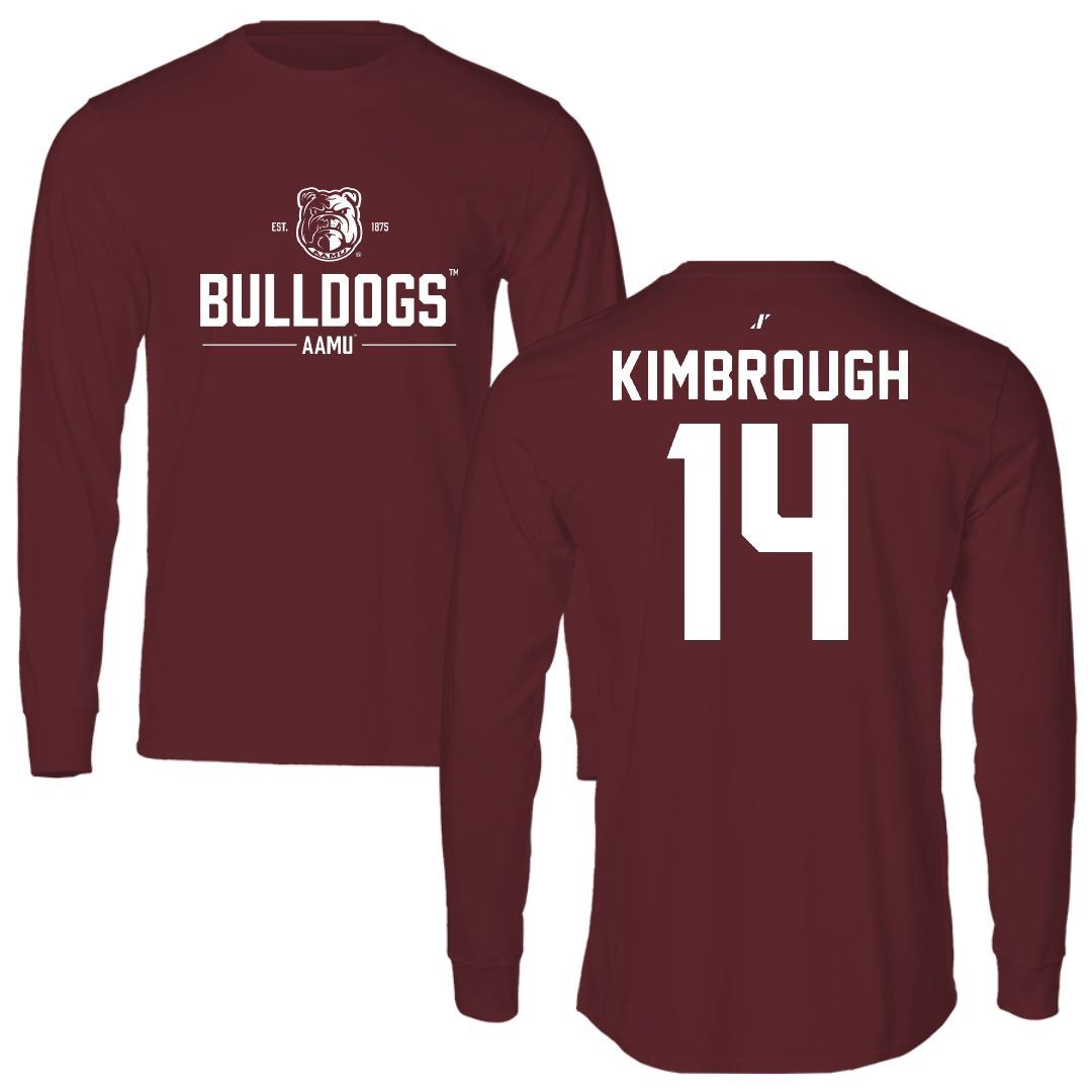 Alabama A&M University Baseball Maroon General Long Sleeve - #14 Omar Kimbrough