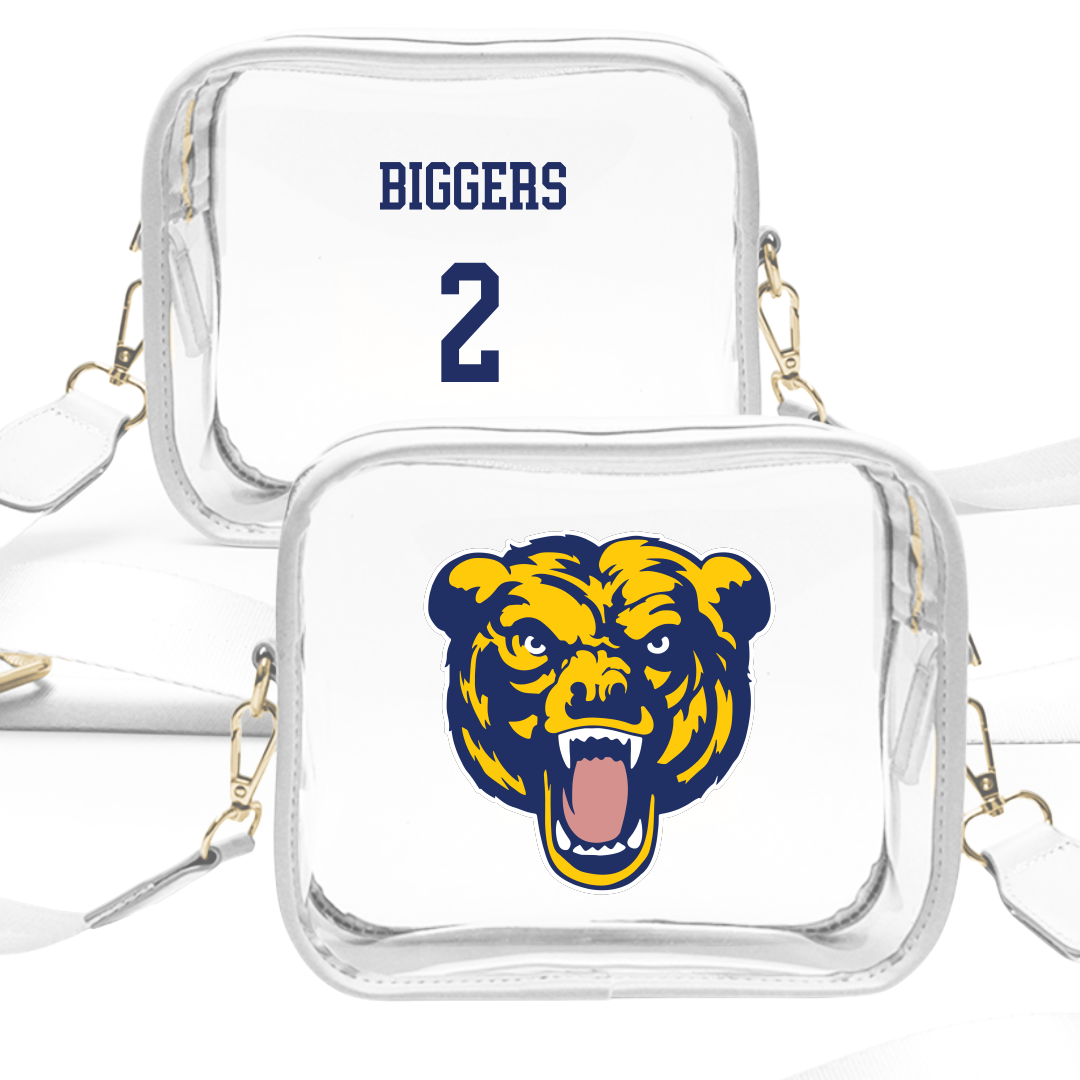 Carolina University Baseball White Clear Stadium Bag - #2 Antonio Biggers
