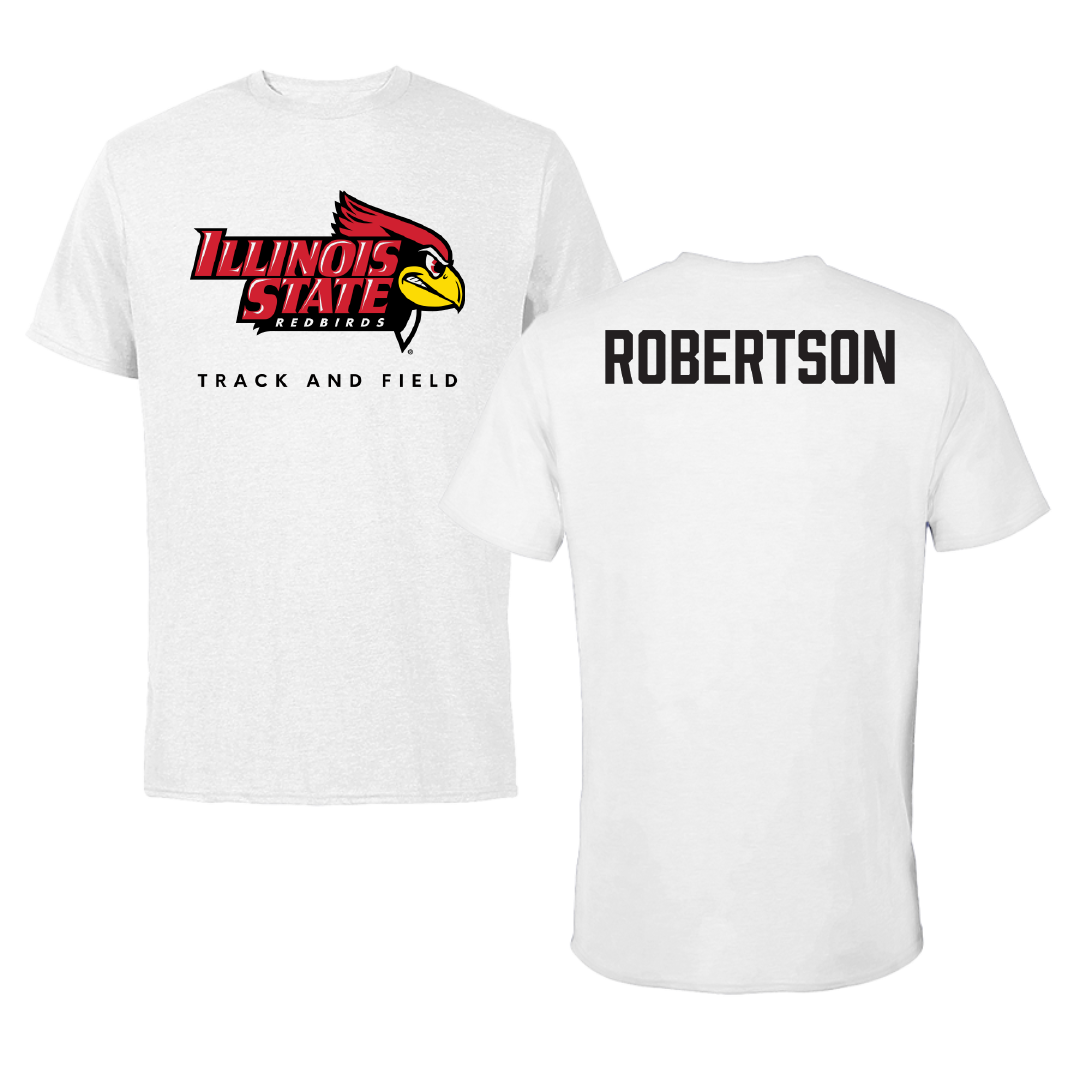 Illinois State University Track and Field White Performance Tee - Sienna Robertson