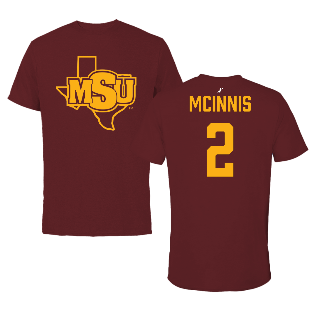 Midwestern State University Football Maroon Performance Tee - #2 Kalan Mcinnis