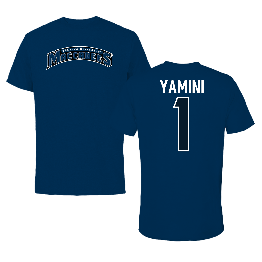 Yeshiva University Baseball Navy Tee - #1 Yishai Yamini