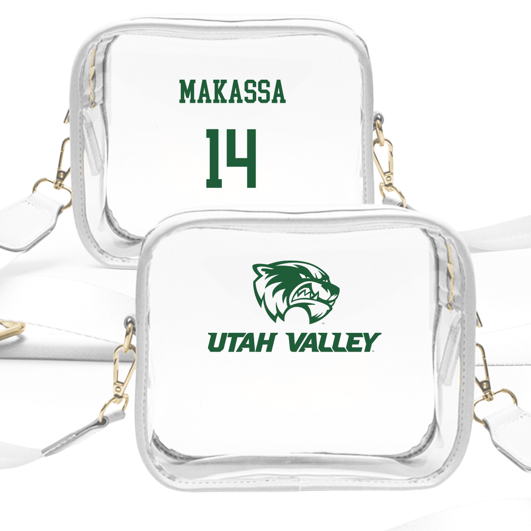 Utah Valley University Soccer (M) White Clear Stadium Bag - #14 Dodi Makassa