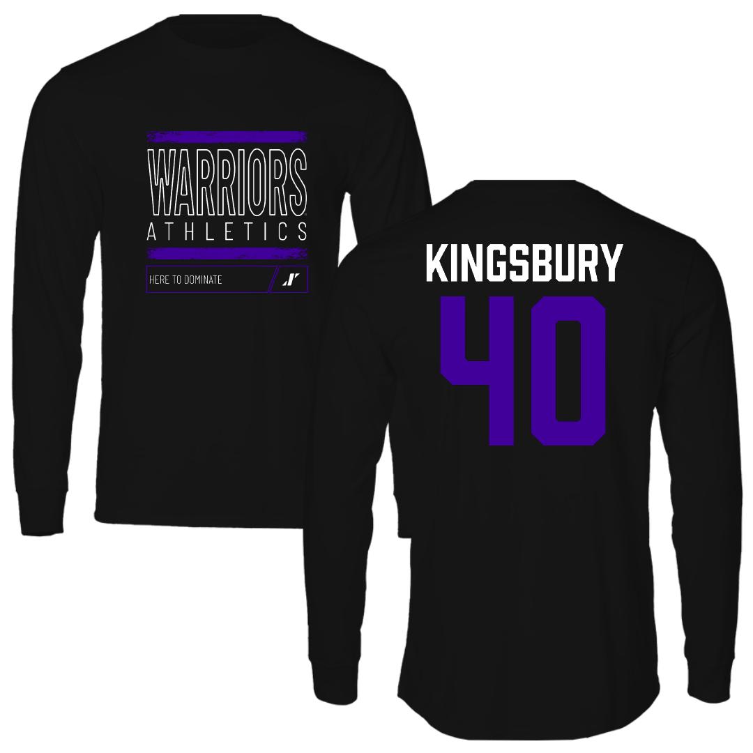 Winona State University Football Black Dominate Long Sleeve - #40 Ben Kingsbury