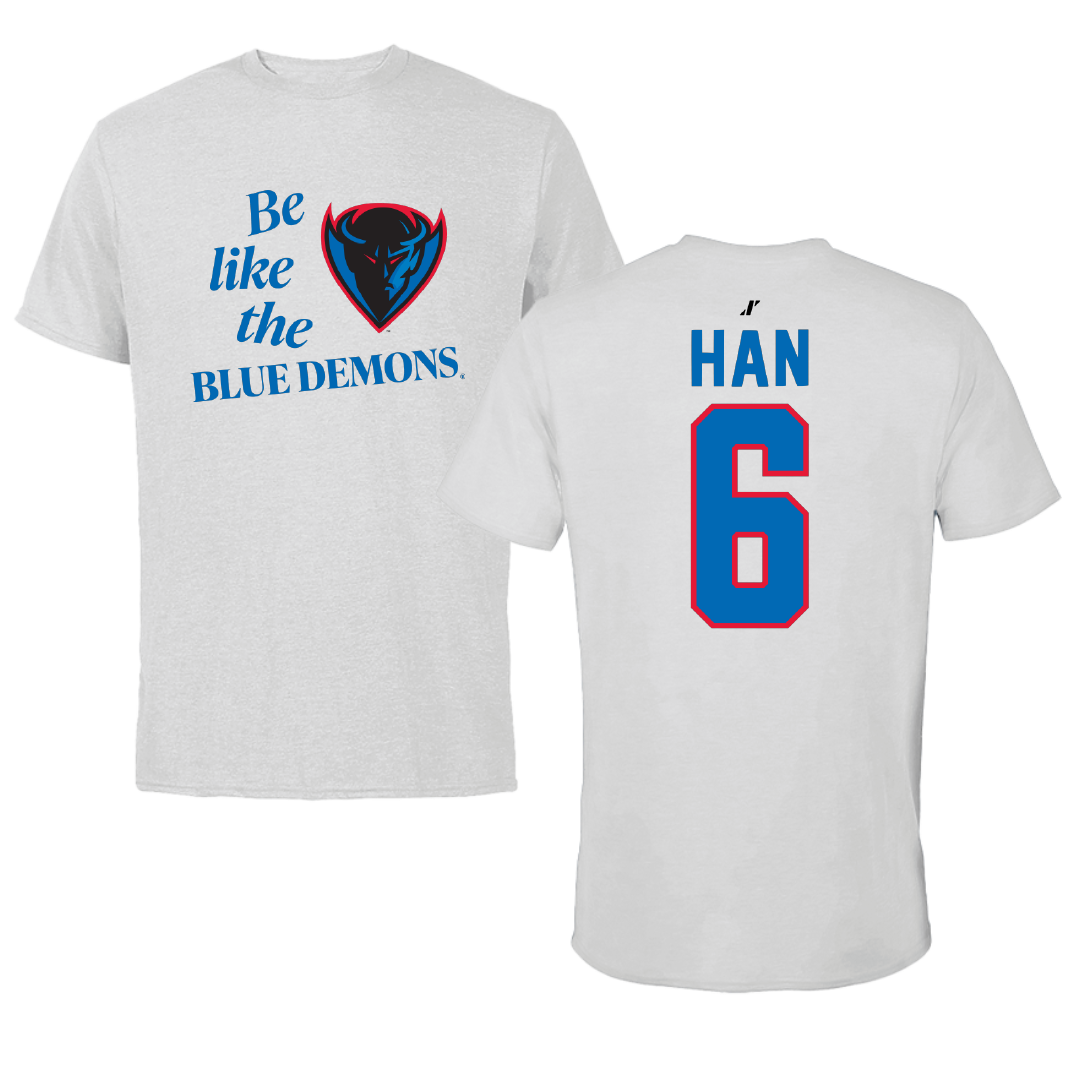 DePaul University Soccer Light Gray Be Like Us Performance Tee - #6 Joon Han