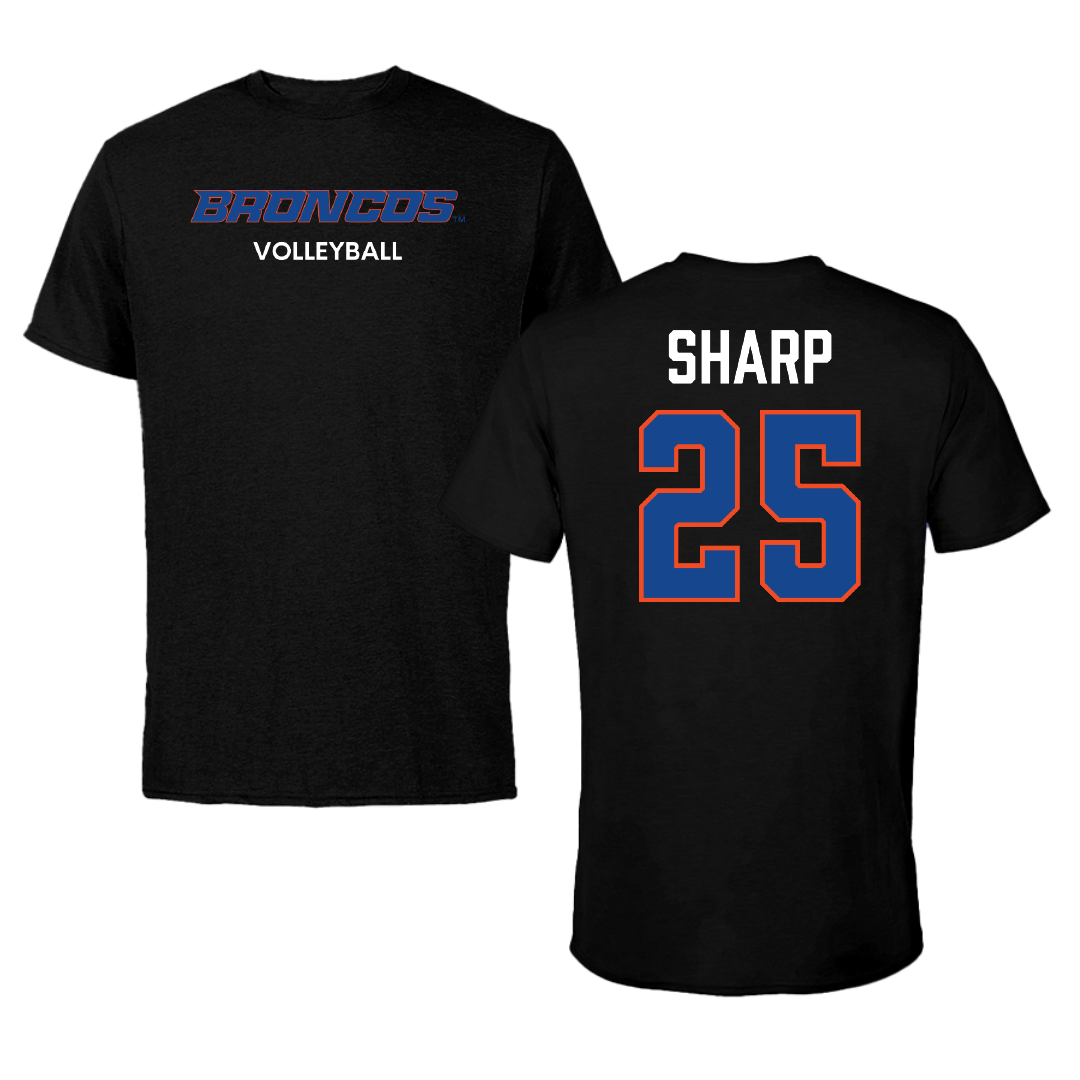 Boise State University Volleyball (W) Black Performance Tee - #25 Eliza Sharp