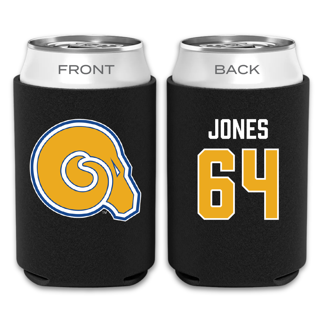 Albany State University Football Black Can Cooler - #64 Cameo Jones