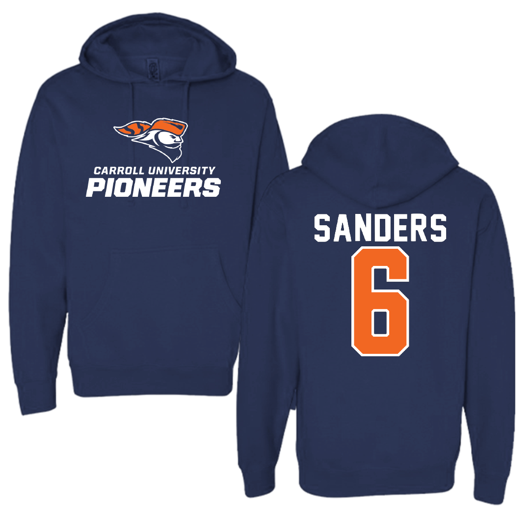 Carroll University Baseball Navy Hoodie - #6 Preston Sanders