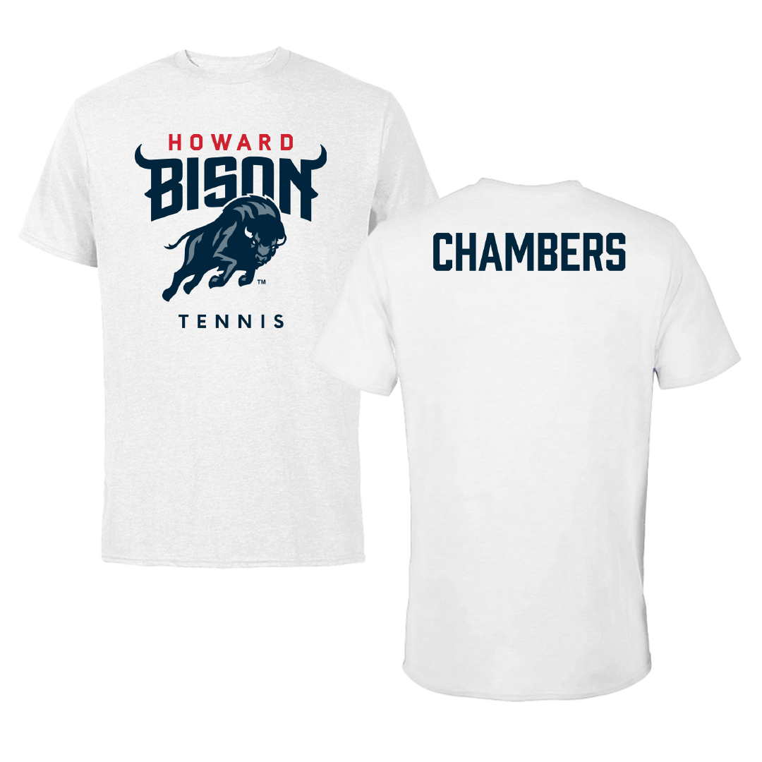 Howard University Tennis White Performance Tee - Ava Chambers