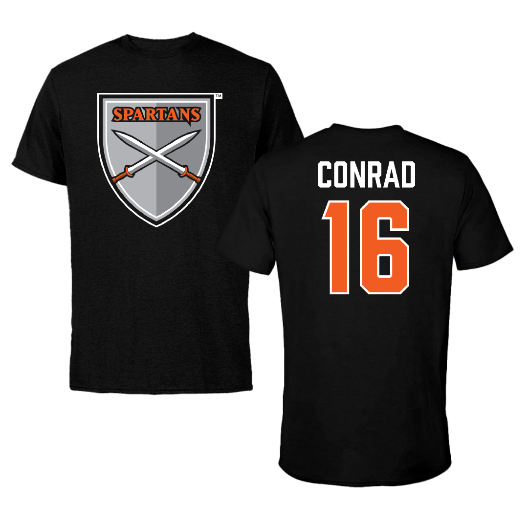 Northampton Community College Soccer (M) Black Performance Tee - #16 Lucas Conrad