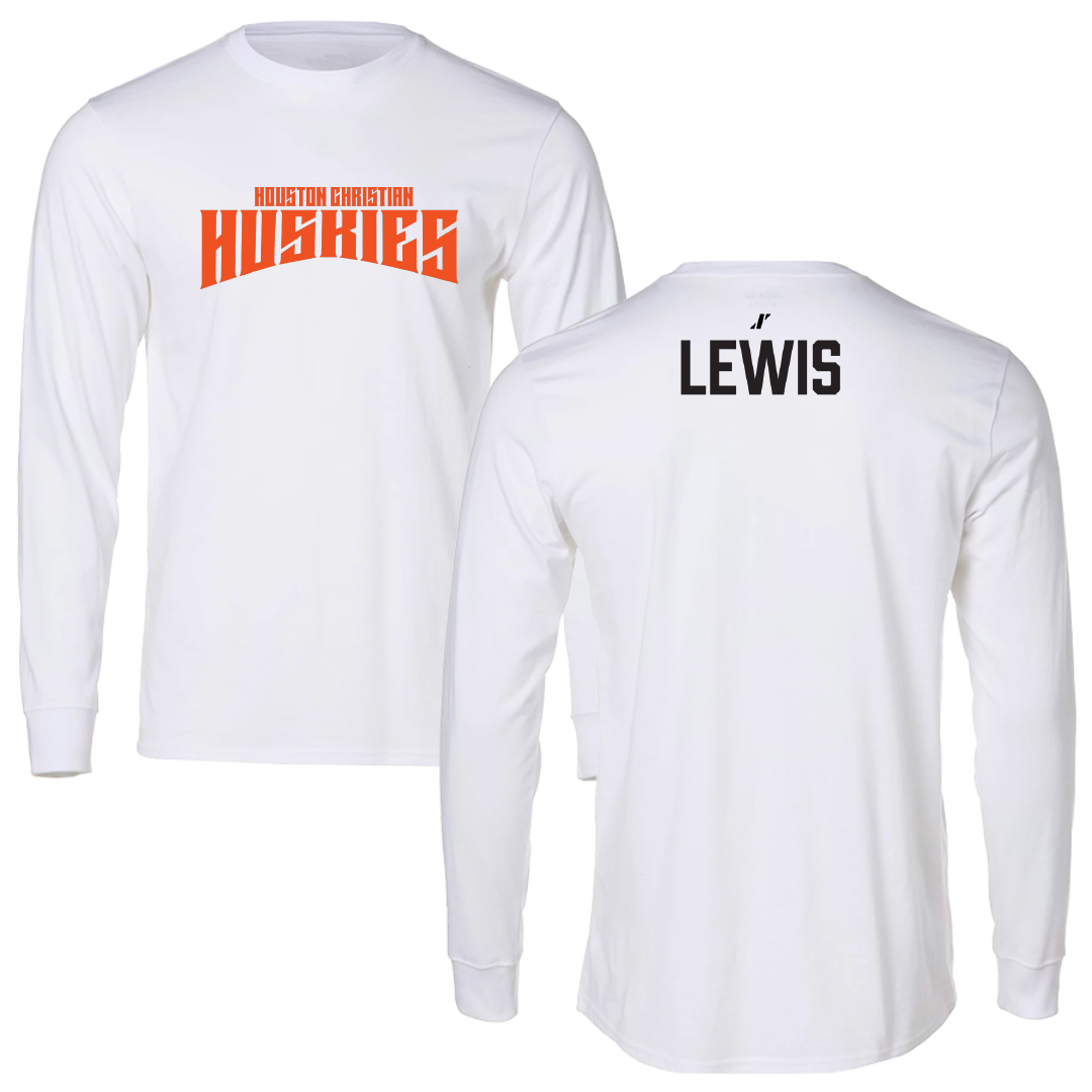 Houston Christian University Football White Classic Performance Long Sleeve - Darius Lewis