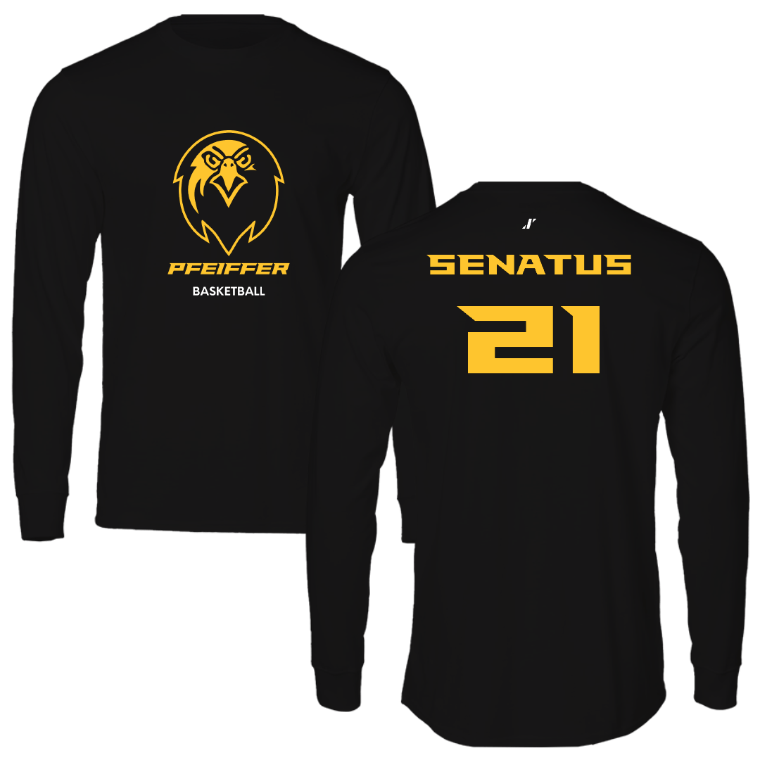 Pfeiffer University Basketball (M) Black Long Sleeve - #21 Archie Senatus