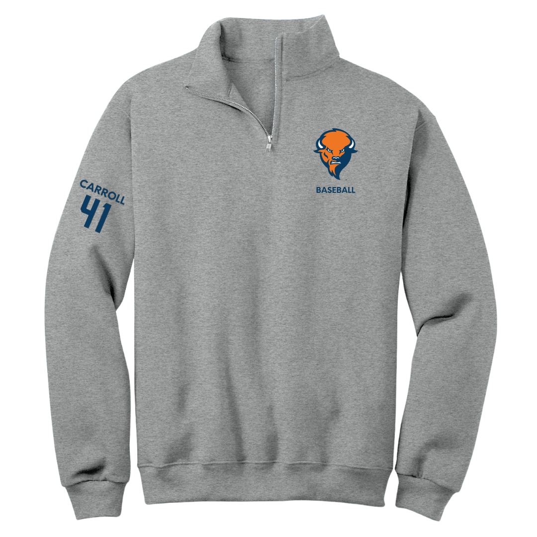 Bucknell University Baseball Sport Gray Quarter-Zip - #41 Graeme Carroll