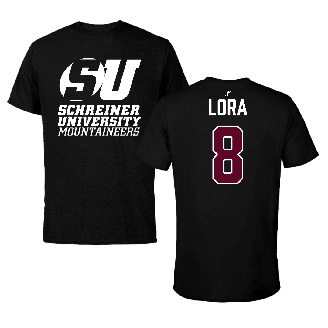 Schreiner University Football Black Tee - #8 Christian Lora