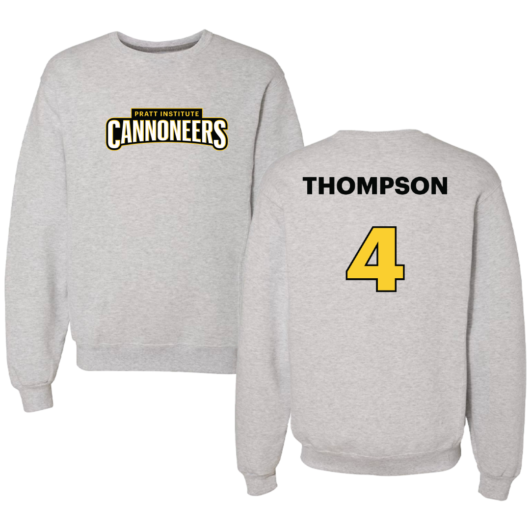 Pratt Institute Basketball (M) Light Gray Crewneck - #4 Amare Thompson