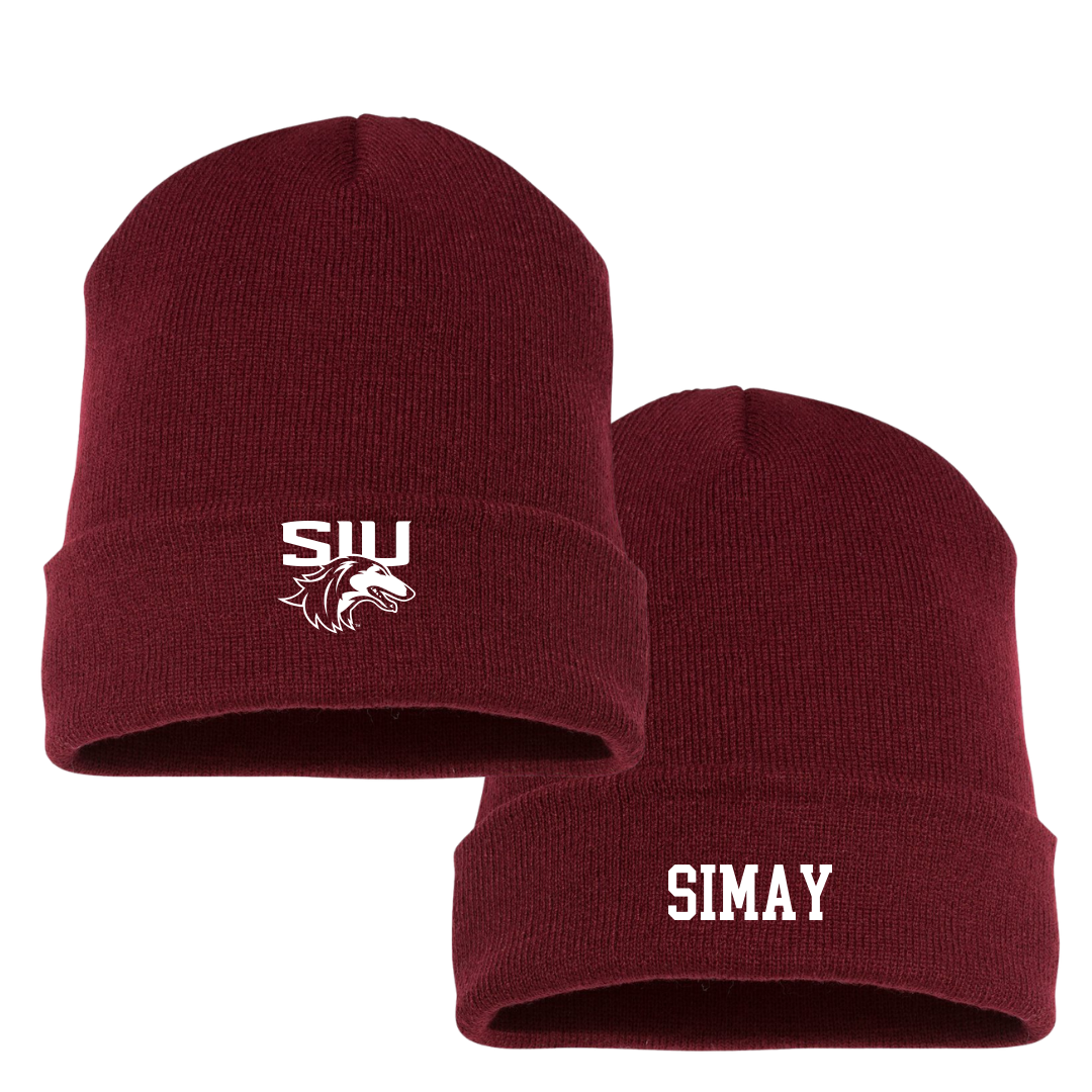 Southern Illinois University at Carbondale Baseball Maroon Beanie - #13 Matthew Simay