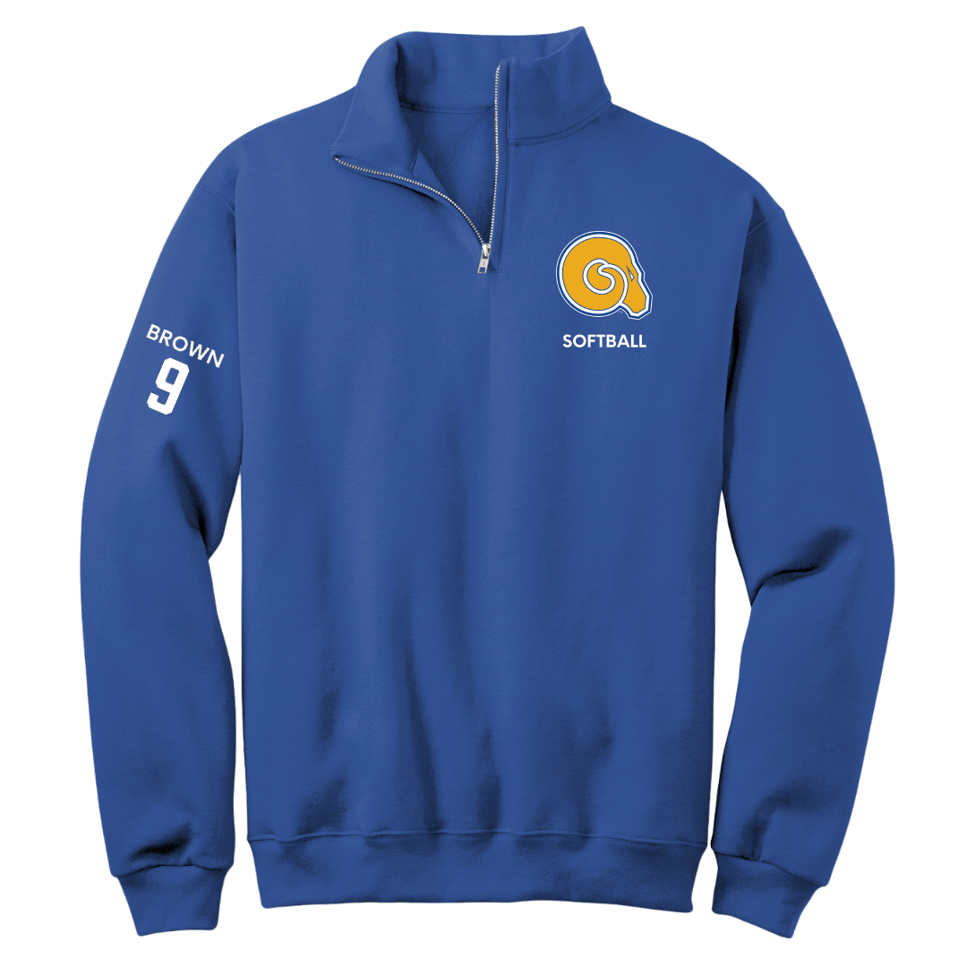 Albany State University Softball Blue Quarter-Zip - #9 TyJanae Brown