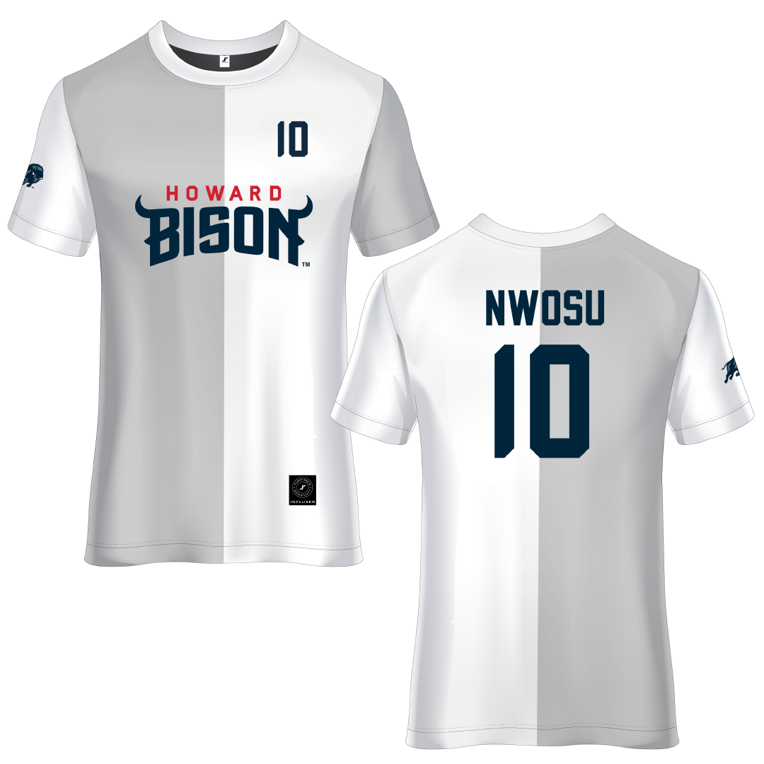 Howard University White Soccer Jersey - #10 Adora Nwosu