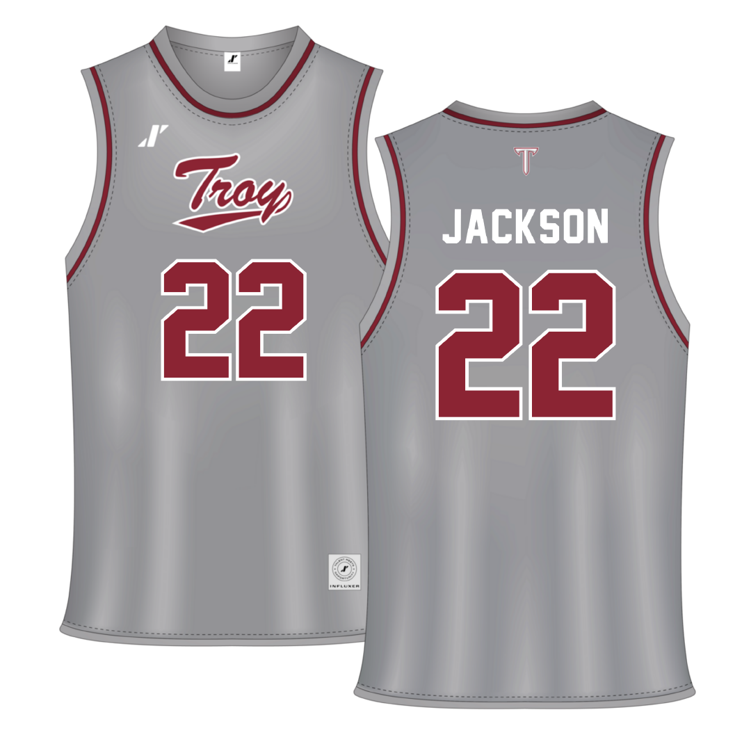 Troy University Gray Basketball Jersey - #22 Brianna Jackson