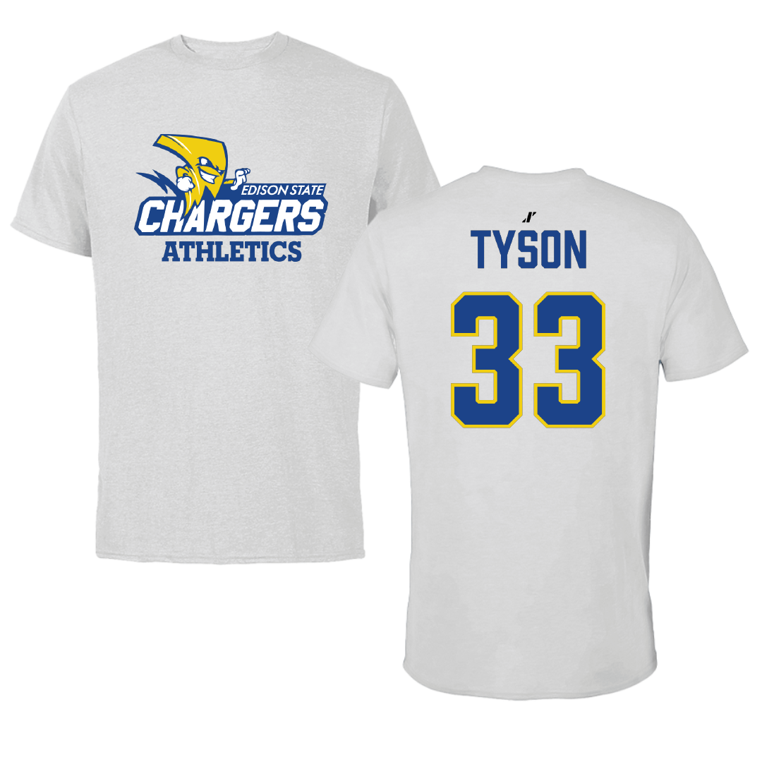 Edison State Community College Softball Light Gray Performance Tee - #33 Kyanne Tyson