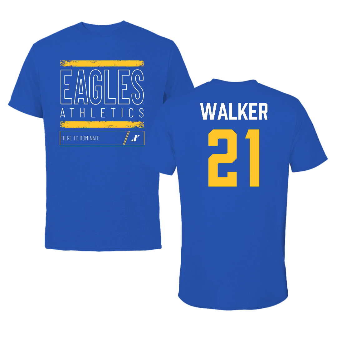 Williams Baptist University Volleyball Blue Dominate Performance Tee - #21 Desirae Walker