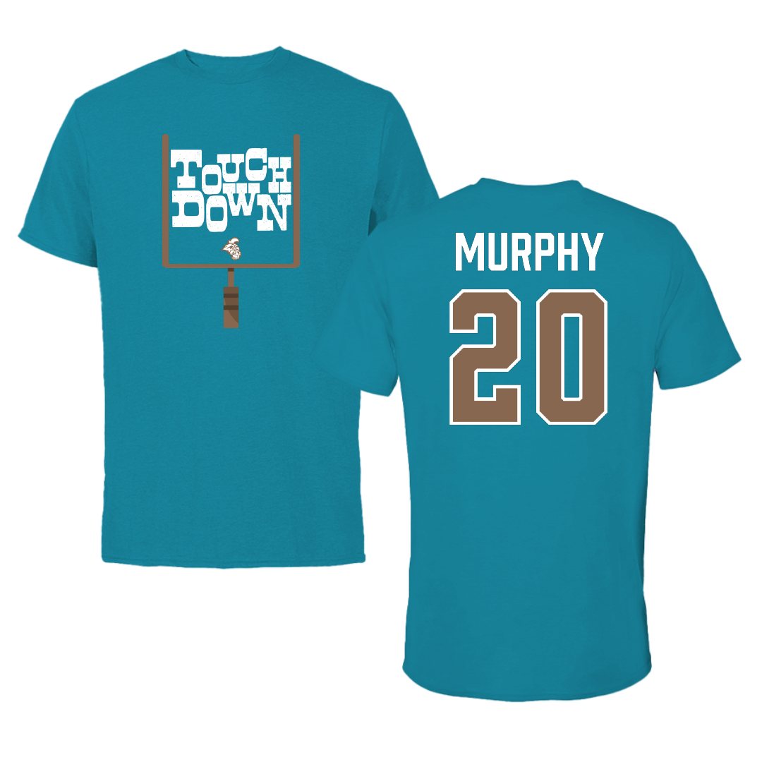 Coastal Carolina University Football Teal Touchdown Tee - #20 Luke Murphy
