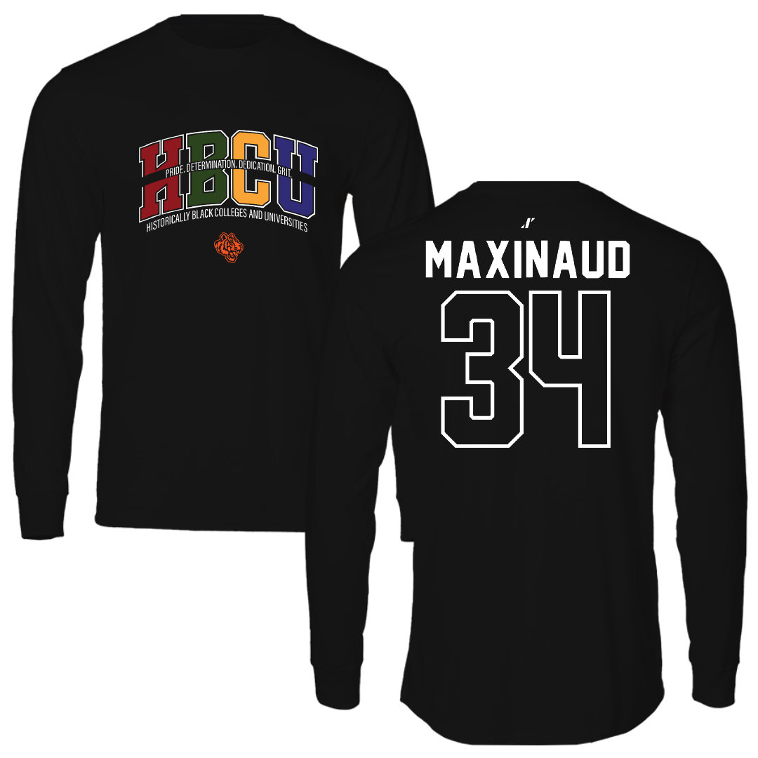 Savannah State University Basketball Black HBCU Long Sleeve - #34 Jerry Maxinaud