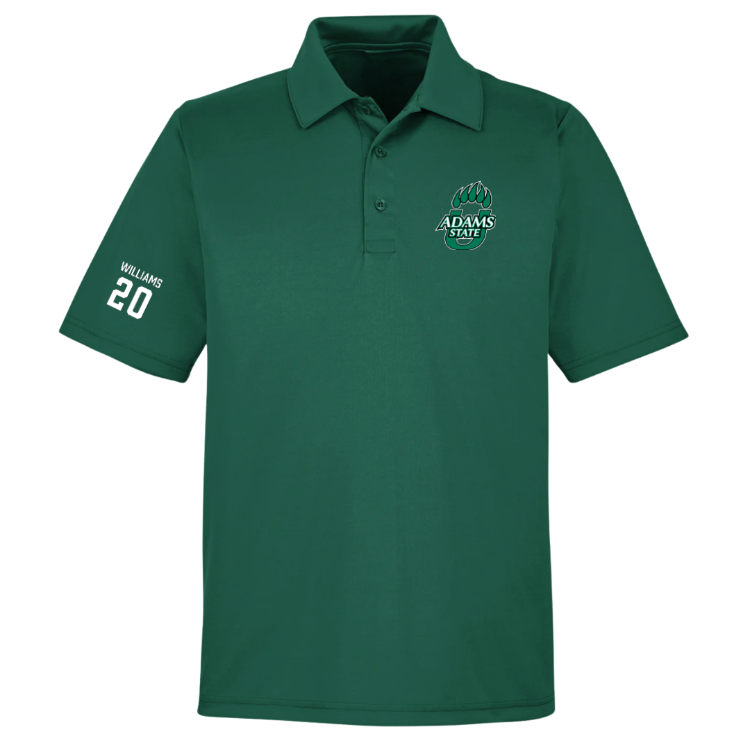 Adams State University Basketball (M) Forest Green Polo - #20 Luke Williams