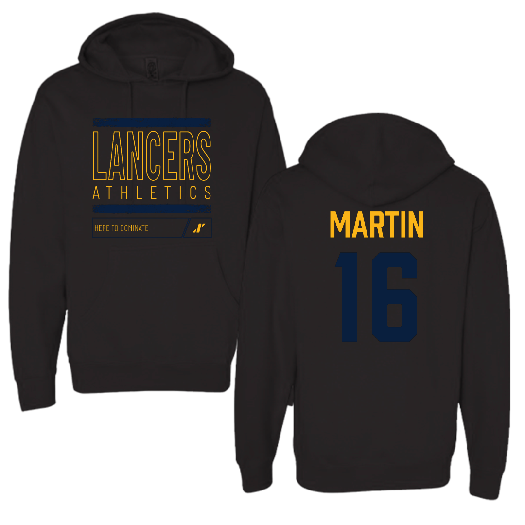 Mount Marty University Softball Black Dominate Hoodie - #16 Viannca Martin