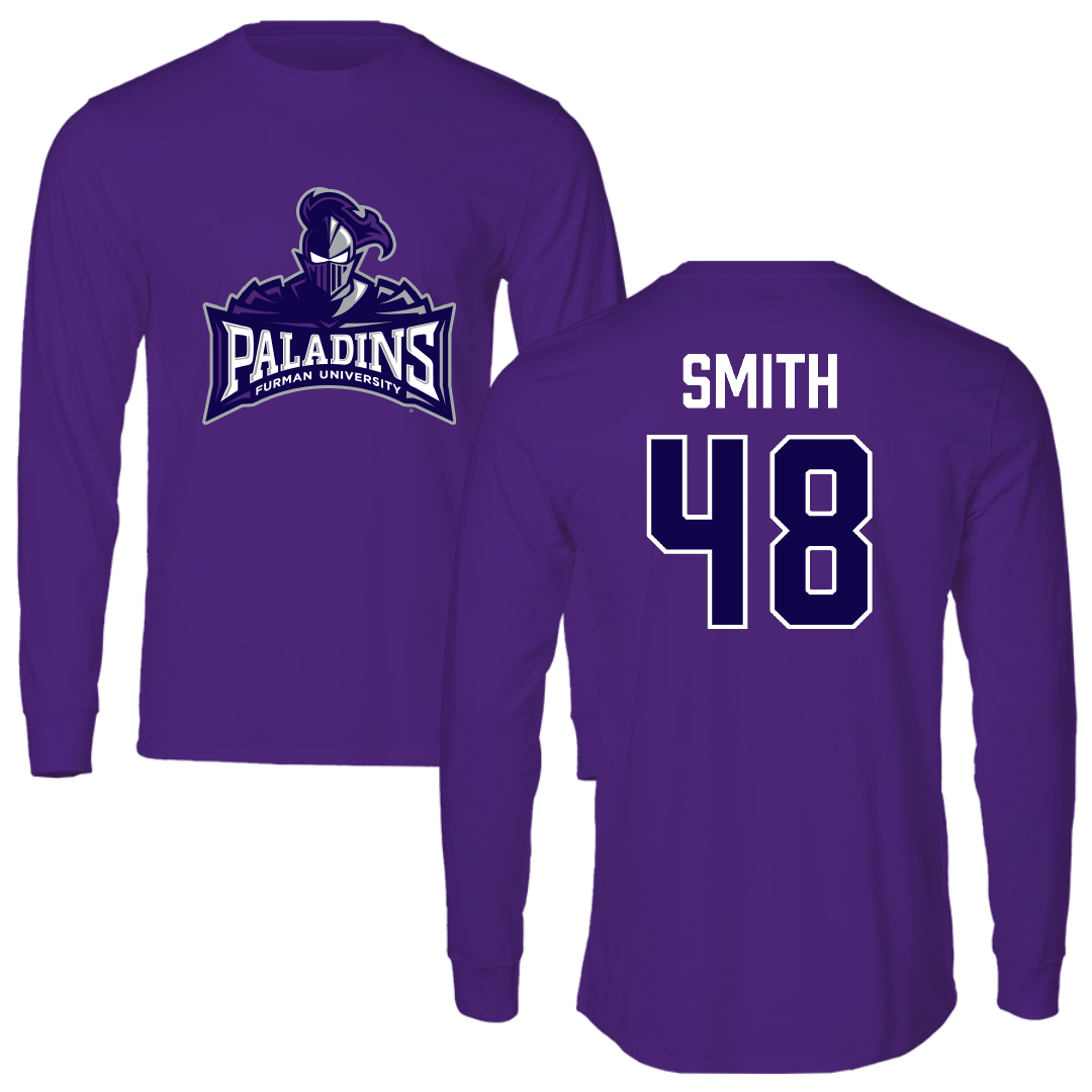 Furman University Football Purple Long Sleeve - #48 Luke Smith