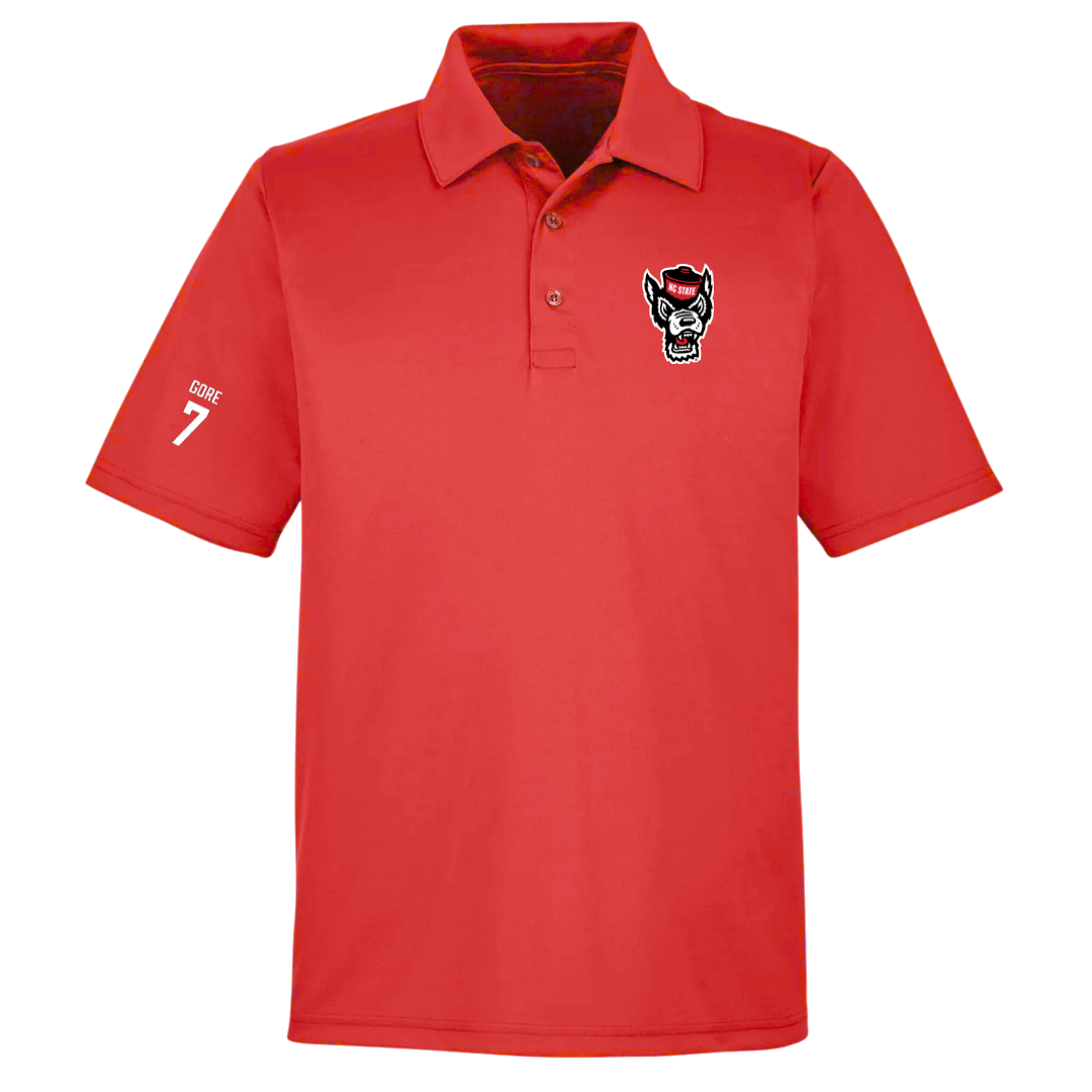 North Carolina State University Softball Red Polo - #7 Wynne Gore