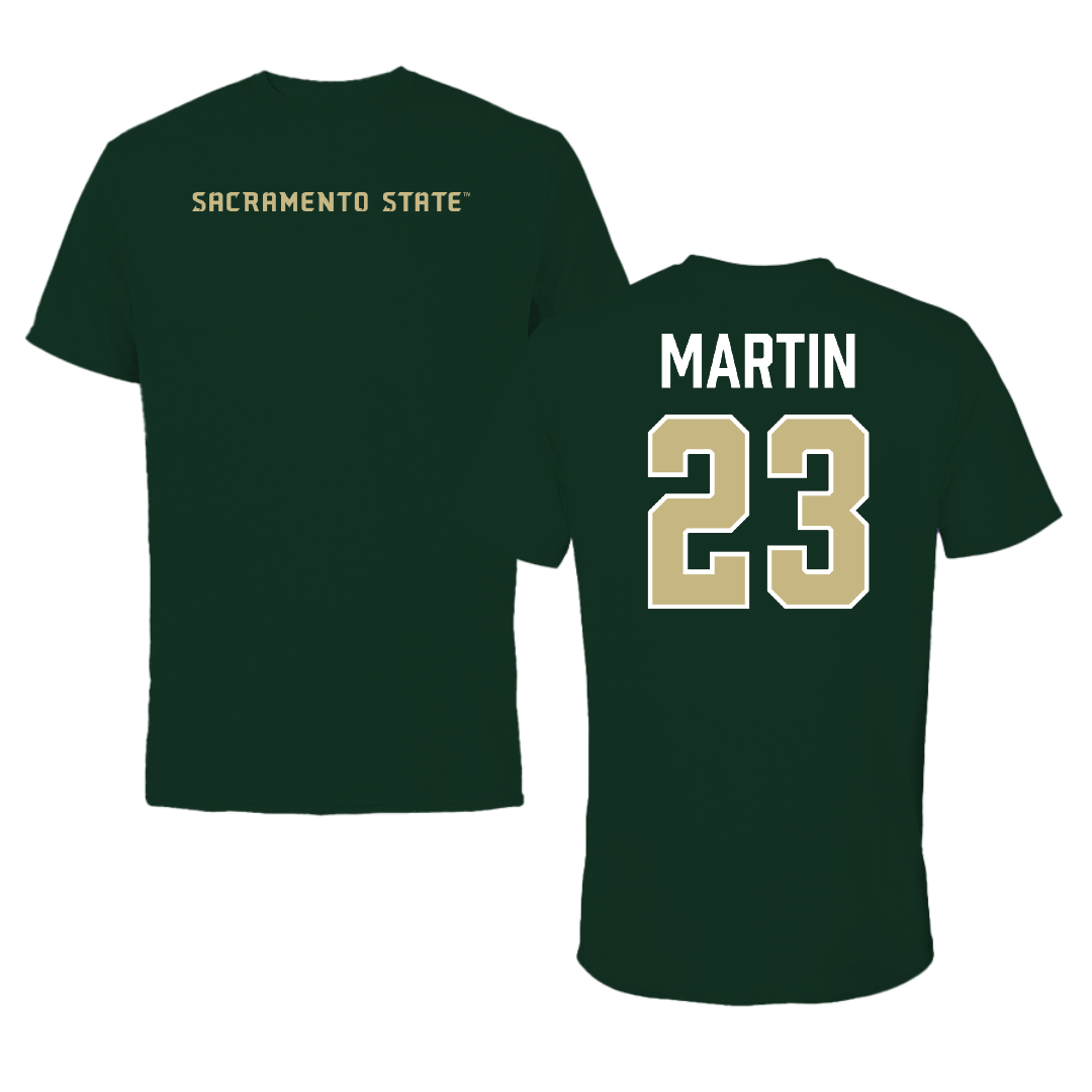 Sacramento State University Basketball (W) Forest Green Performance Tee - #23 Jaydia Martin