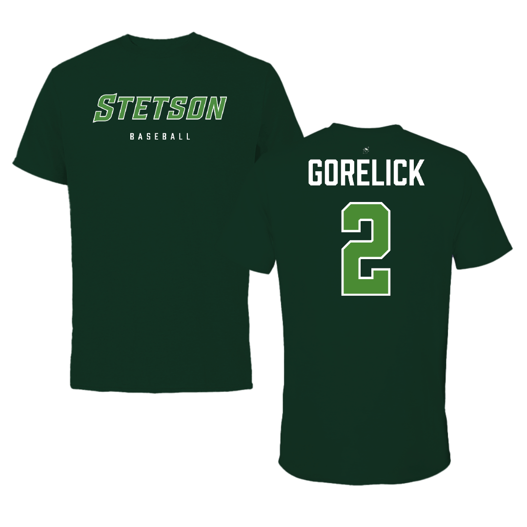 Stetson University Baseball Forest Green Tee - #2 Jake Gorelick