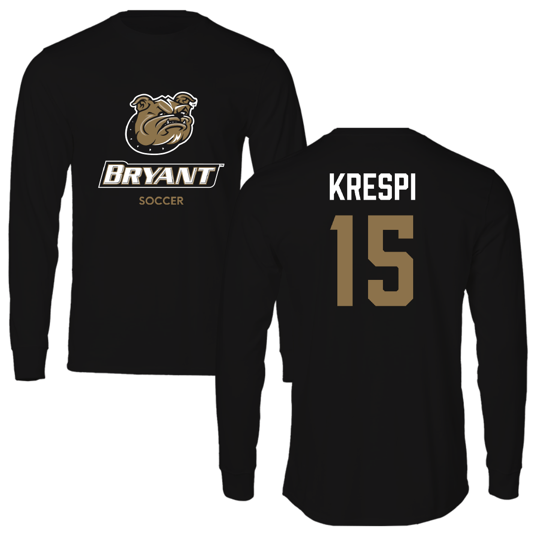 Bryant University Soccer (M) Black Performance Long Sleeve - #15 Ilay Krespi