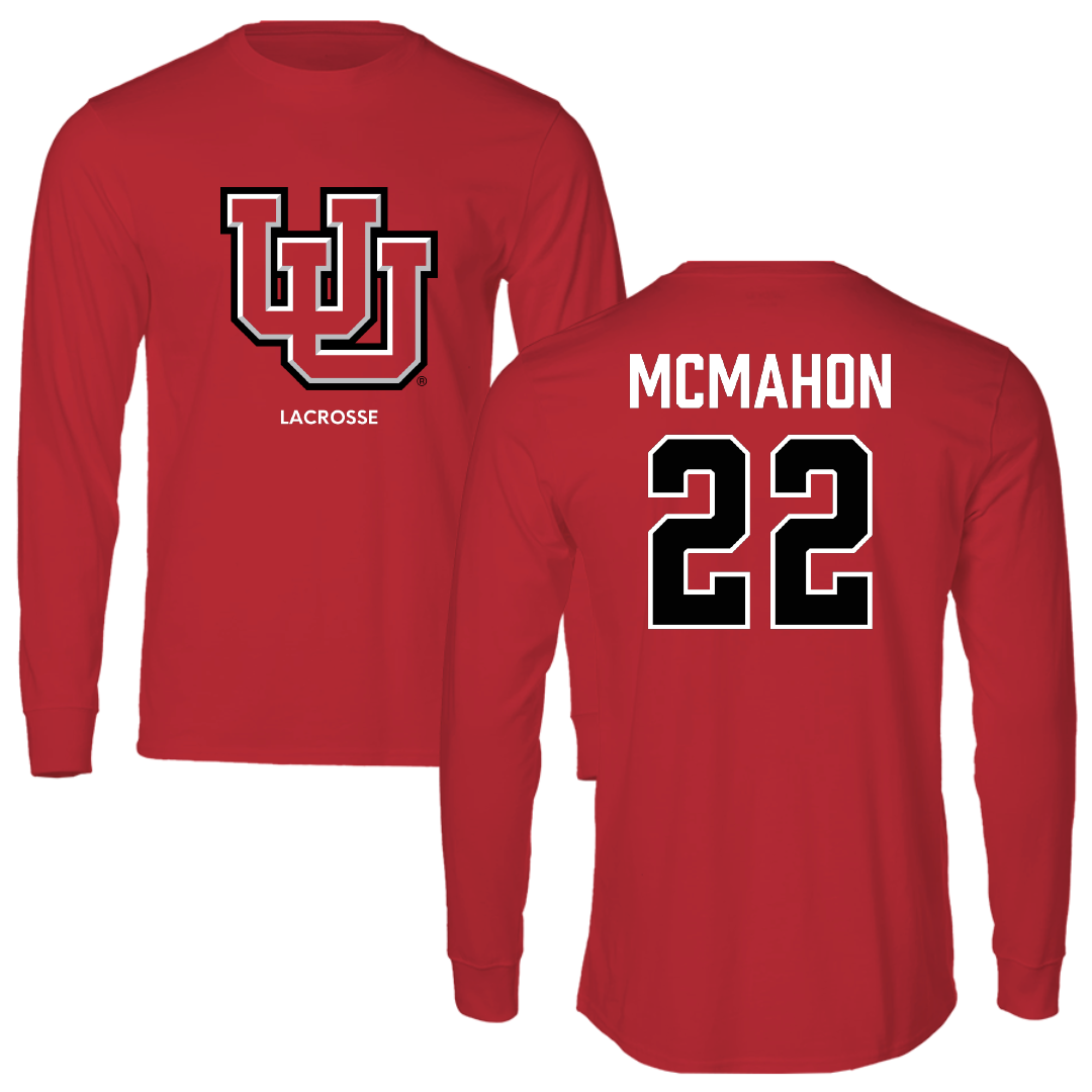 University of Utah Lacrosse (M) Red Block Performance Long Sleeve - #22 MJ McMahon