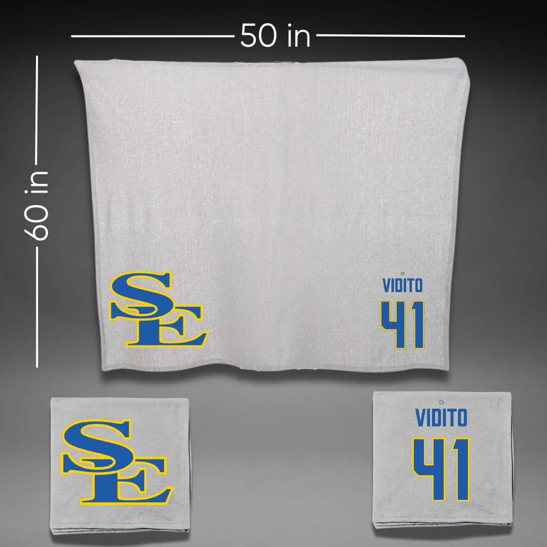 Southeastern Oklahoma State University Football Gray Blanket - #41 Kensington Vidito
