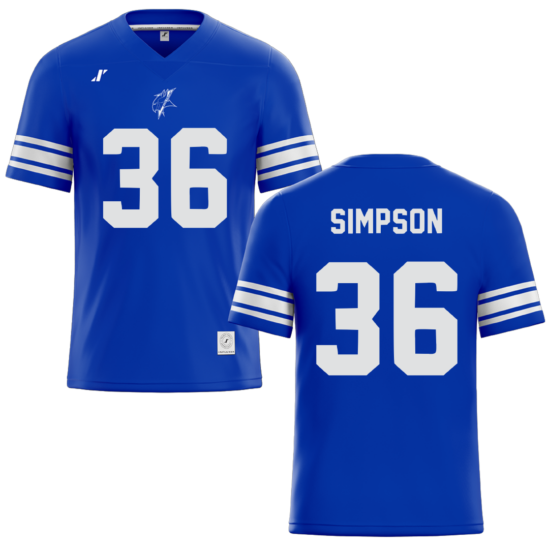 Elizabeth City State University Blue Football Jersey - #36 Ty'Jae Simpson