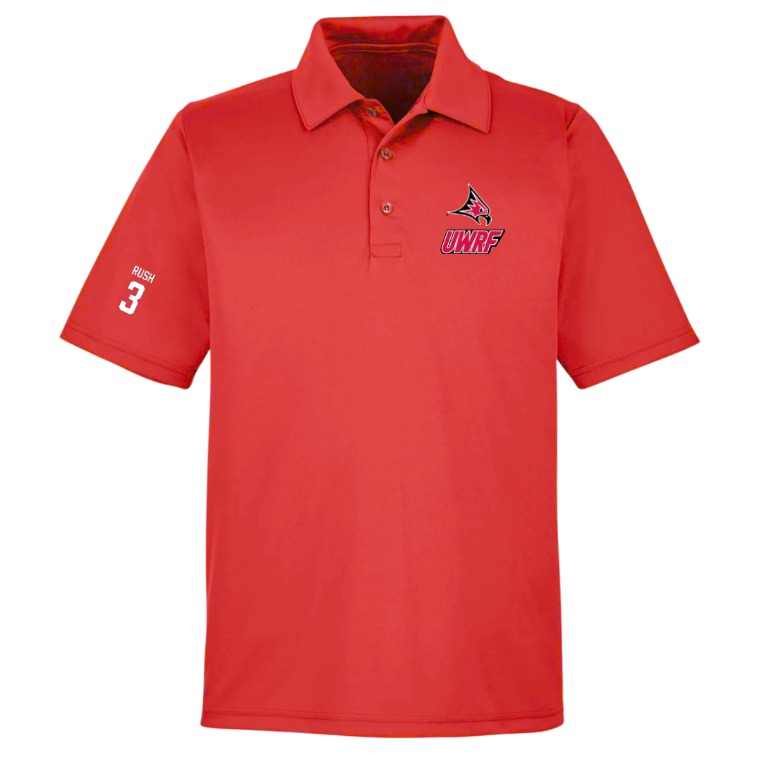 University of Wisconsin-River Falls Football Red Polo - #3 Austin Rush