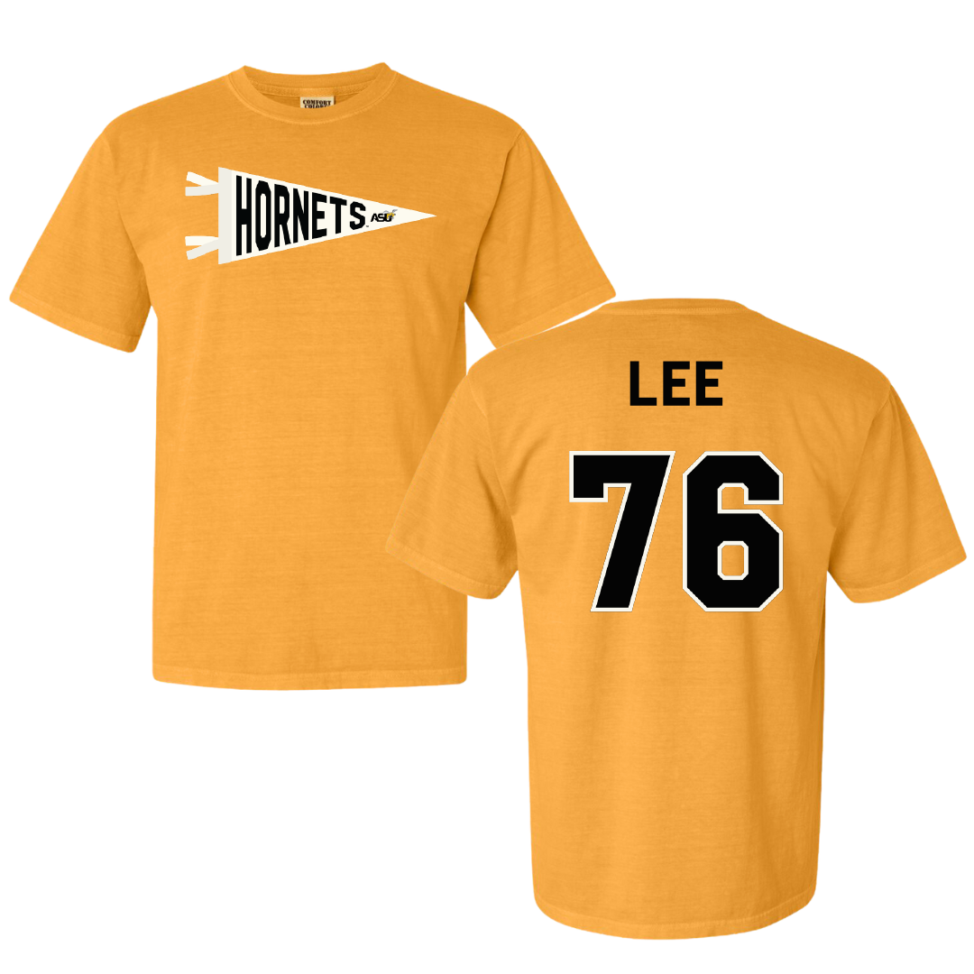 Alabama State University Football Gold Pennant Comfort Colors Tee - #76 Marvin Lee