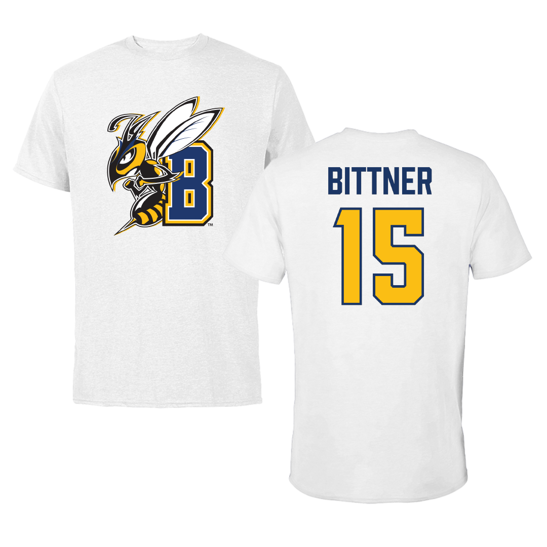 Montana State University Billings Soccer White Performance Tee - #15 Grace Bittner