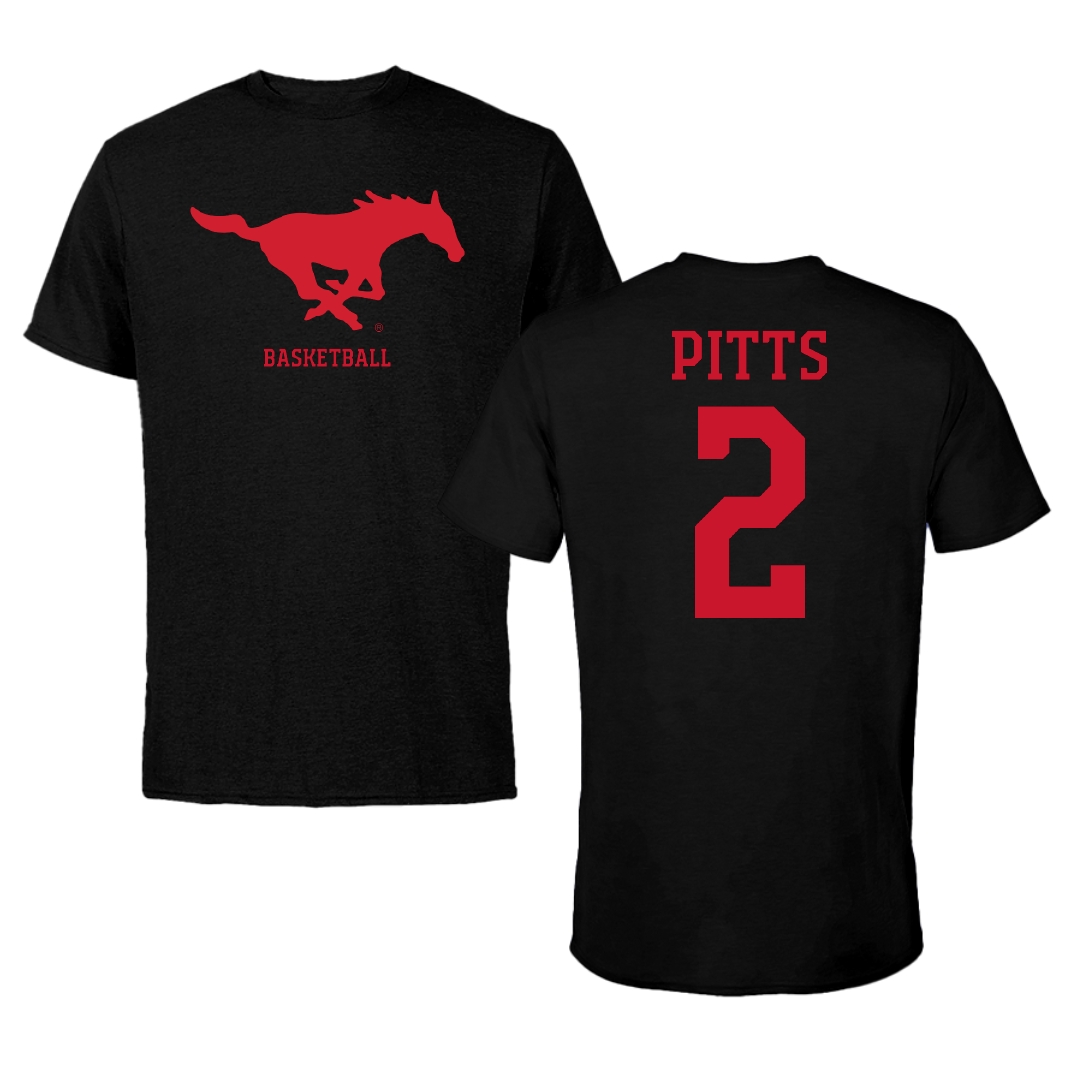 Southern Methodist University Basketball (W) Black Performance Tee - #2 TK Pitts