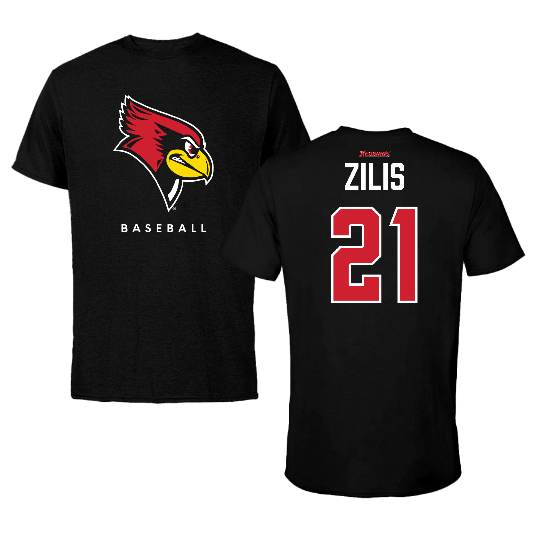 Illinois State University Baseball Black Performance Tee - #21 Brayden Zilis