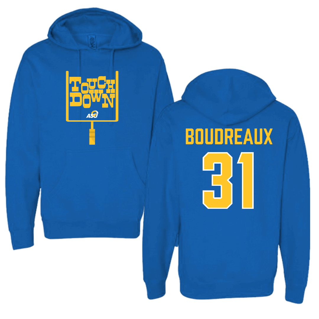 Angelo State University Football Blue Touchdown Hoodie - #31 Hunter Boudreaux