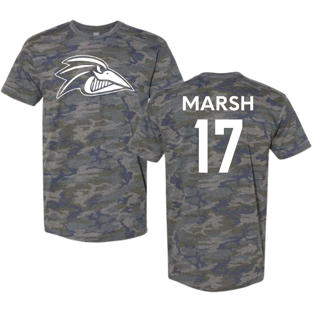 Franklin Pierce University Baseball Vintage Camo Tee - #17 Nevin Marsh