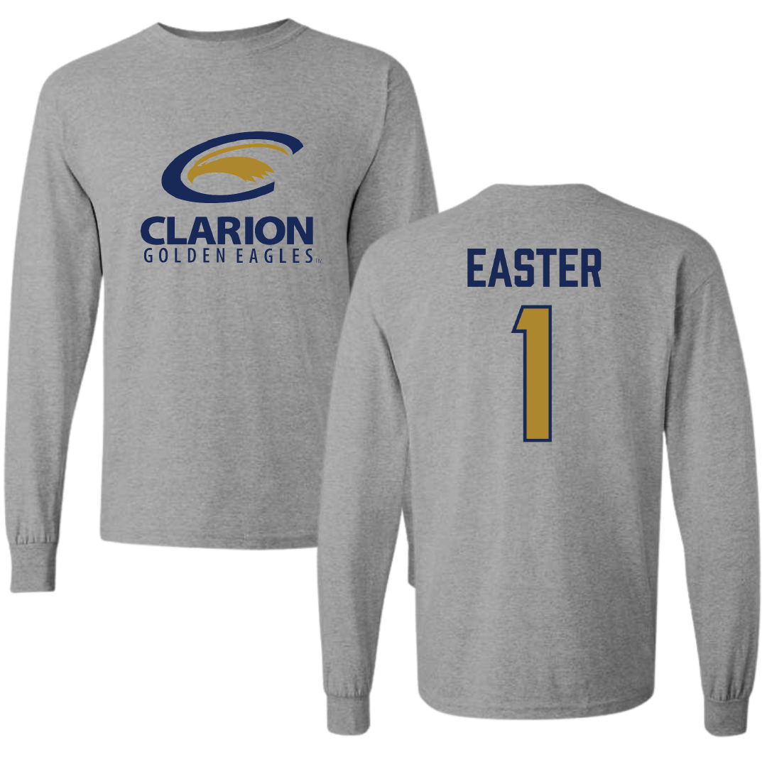 PennWest Clarion Basketball Sport Gray Long Sleeve - #1 Justice Easter