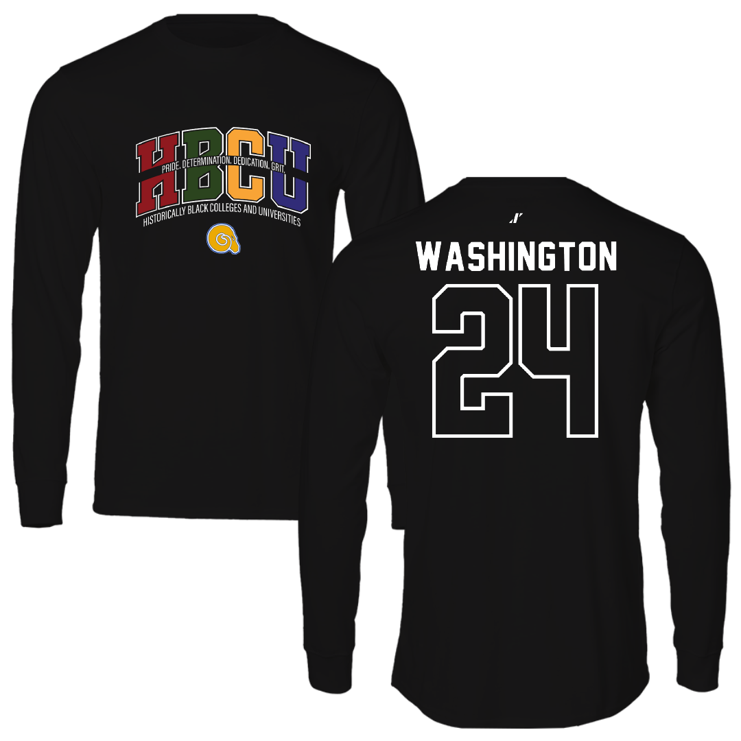 Albany State University Basketball Black HBCU Long Sleeve - #24 Quantrese Washington
