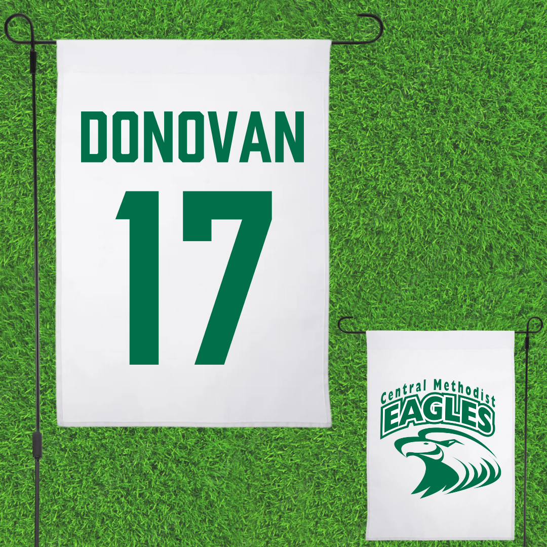 Central Methodist University Football White Garden Flag - #17 AJ Donovan