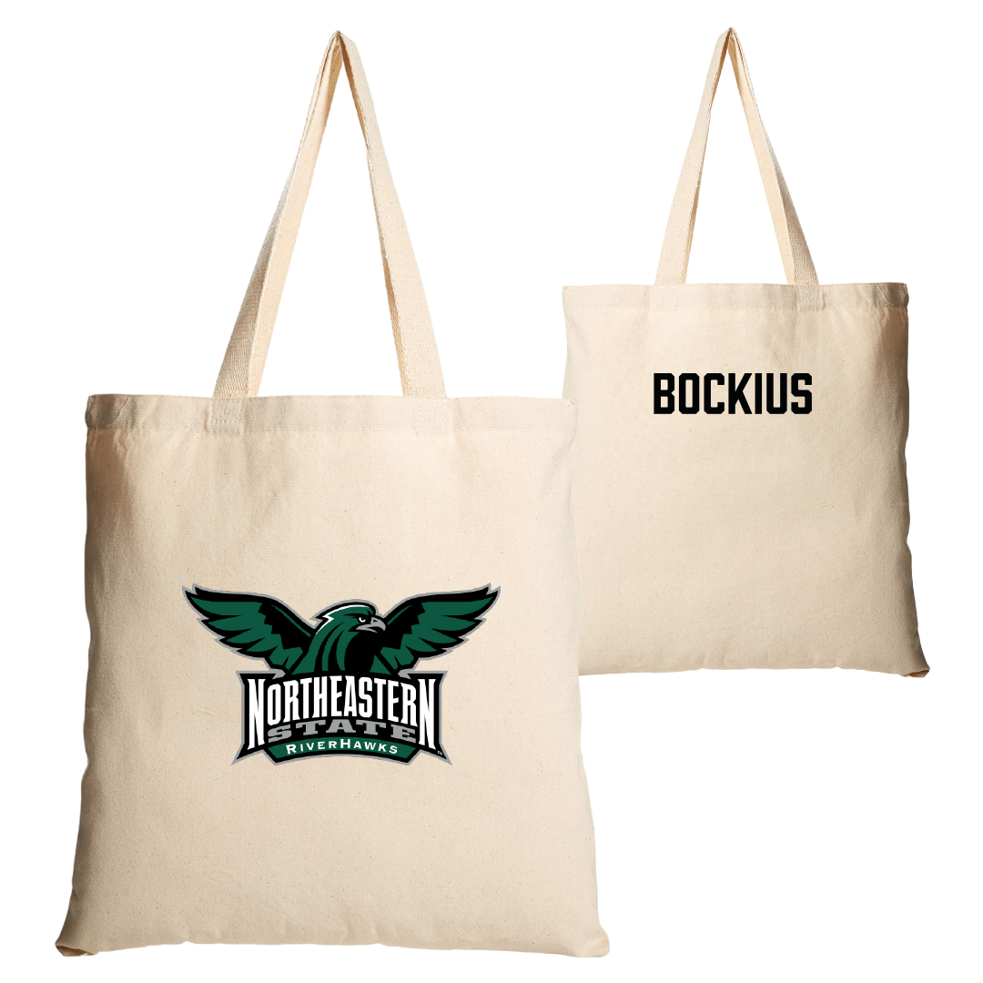 Northeastern State University Baseball Tan Canvas Tote Bag - Brazen Bockius