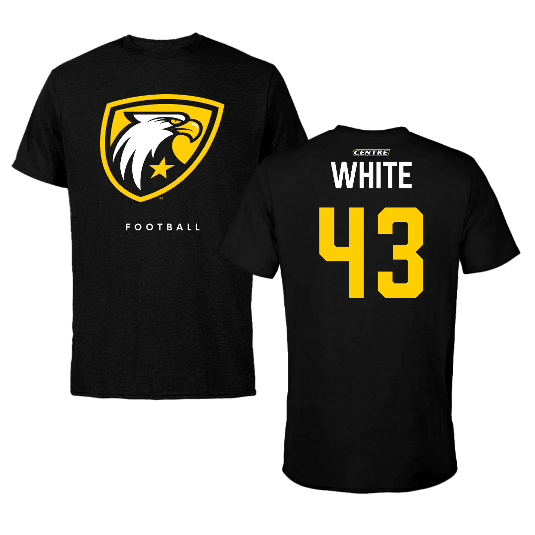 Centre College Football Black Performance Tee - #43 Zay White